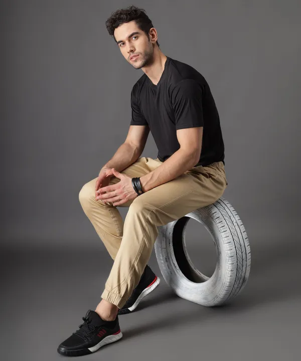 Beige_Slim_Mid_Rise_Cotton_Jogger_Pants_For_Men