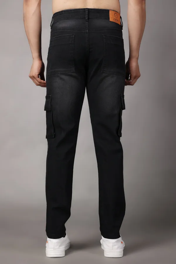 Black_Regular_Mid_Rise_Denim_Cargo_Pants_For_Men