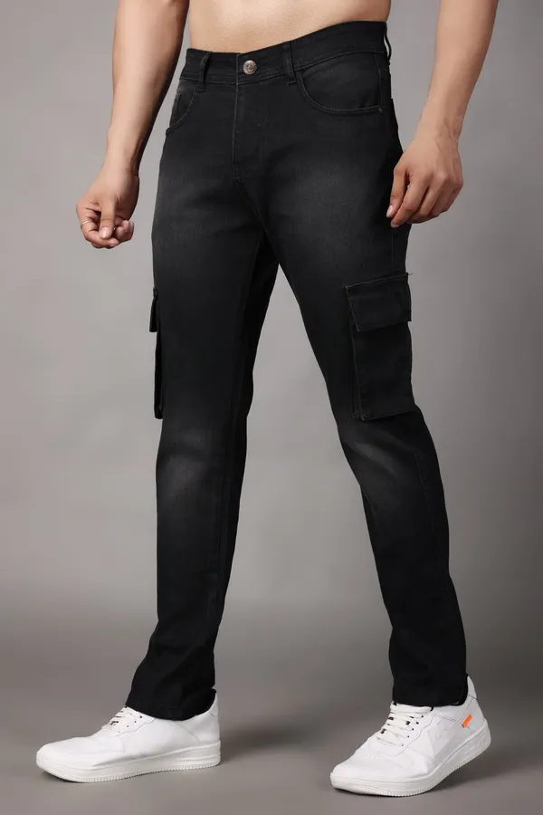Black_Regular_Mid_Rise_Denim_Cargo_Pants_For_Men