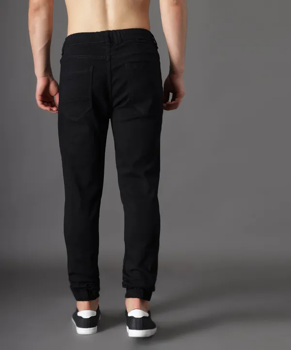 Black_Slim_Mid_Rise_Jogger_Pants_For_Men