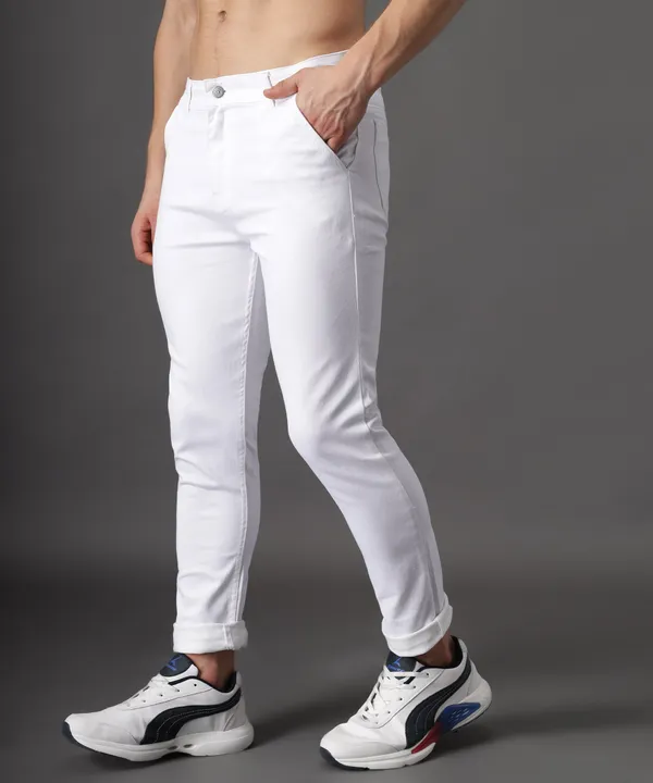 White_Slim_Mid_Rise_Jeans_Pants_For_Men