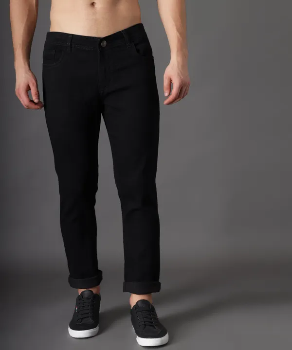 Black_Slim_Mid_Rise_Jeans_Pants_For_Men