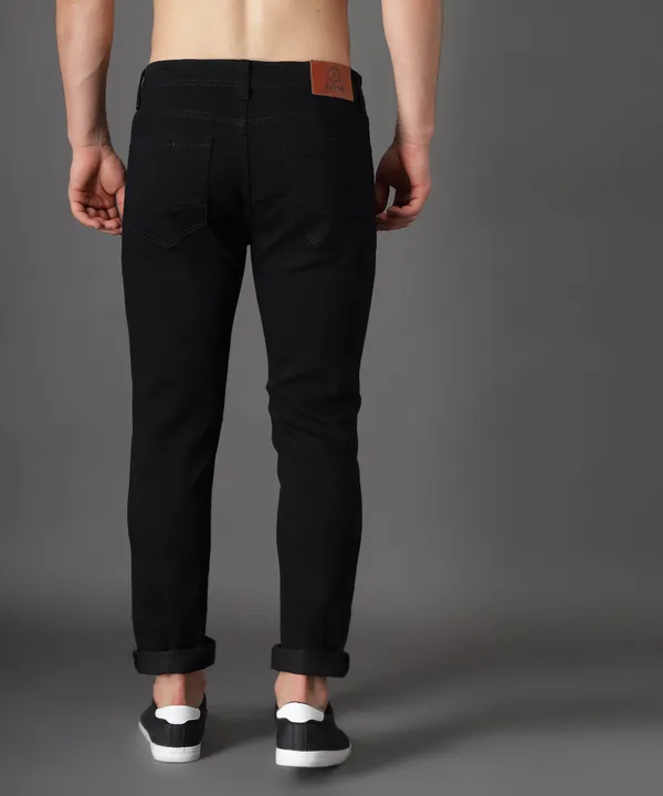 Black_Slim_Mid_Rise_Jeans_Pants_For_Men