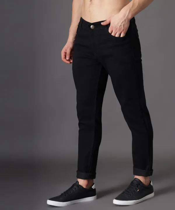 Black_Slim_Mid_Rise_Jeans_Pants_For_Men