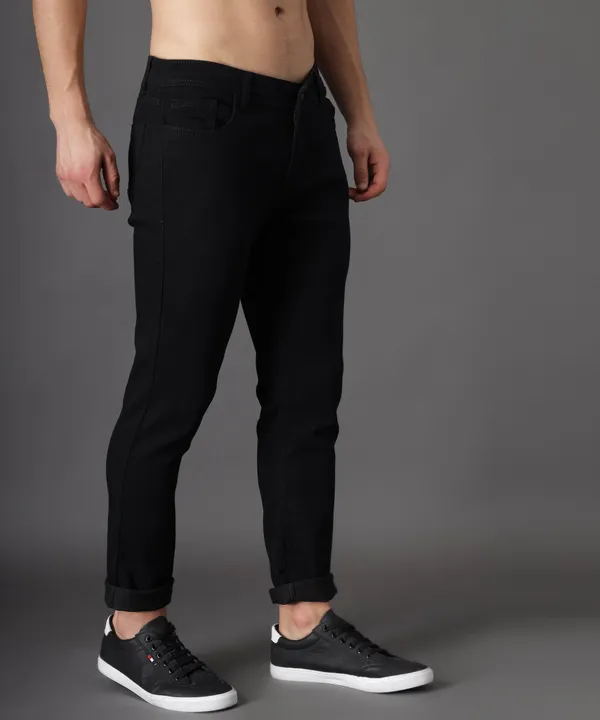 Black_Slim_Mid_Rise_Jeans_Pants_For_Men