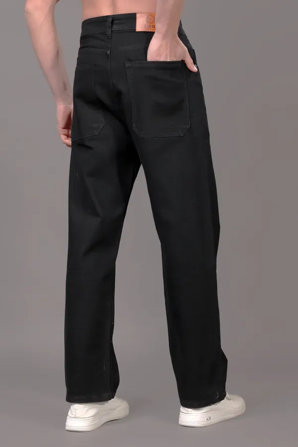 Black_Baggy_Fit_Mid_Rise_Jeans_Pants_For_Men