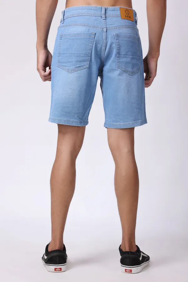 Light_Blue_Slim_Mid_Rise_Shorts_For_Men