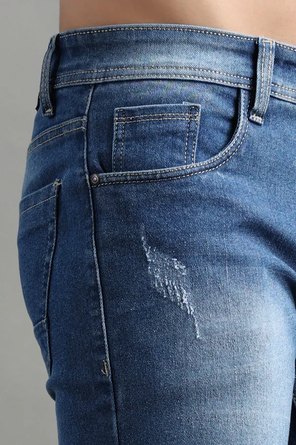Blue_Slim_Mid_Rise_Ripped_Shorts_For_Men