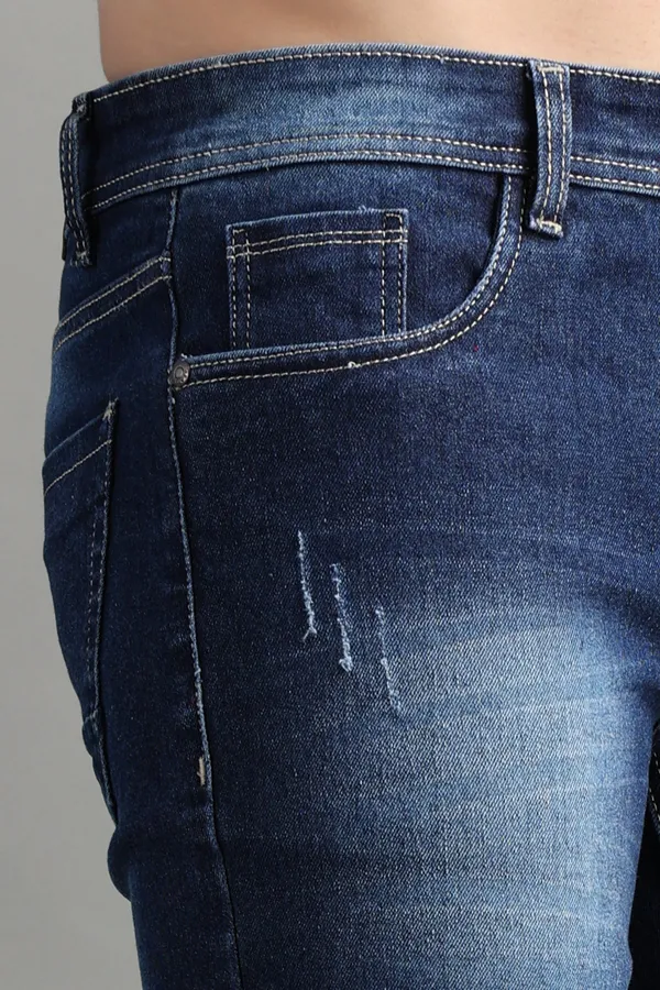 Dark_Blue_Slim_Mid_Rise_Ripped_Shorts_For_Men