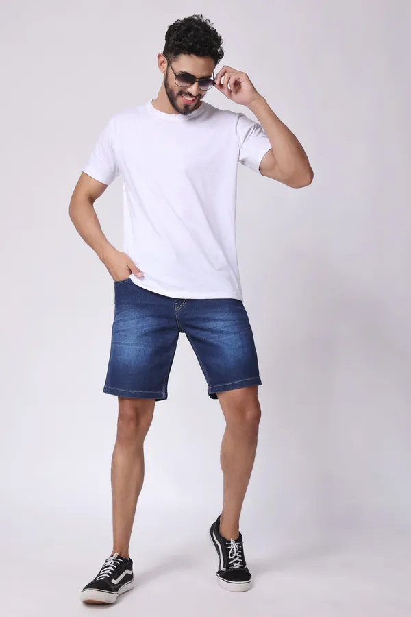 Dark_Blue_Slim_Mid_Rise_Shorts_For_Men
