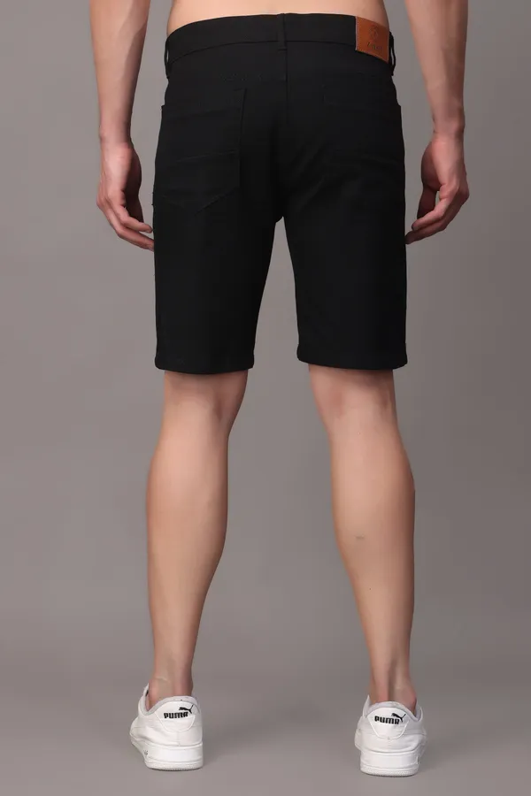 Black_Slim_Mid_Rise_Shorts_For_Men