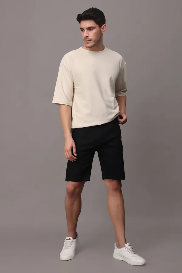 Black_Slim_Mid_Rise_Shorts_For_Men