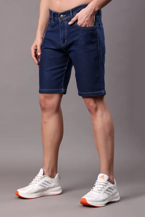 Dark_Blue_Slim_Mid_Rise_Shorts_For_Men
