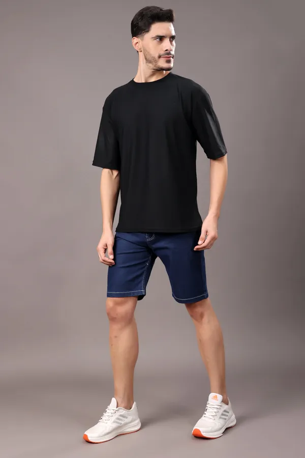 Dark_Blue_Slim_Mid_Rise_Shorts_For_Men