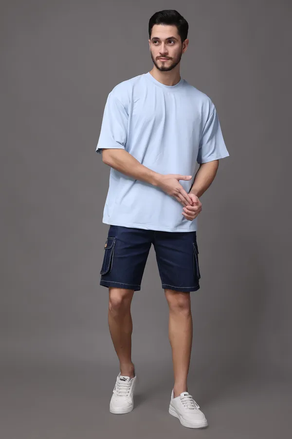 Dark_Blue_Slim_Mid_Rise_Shorts_For_Men
