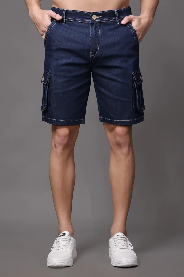 Dark_Blue_Slim_Mid_Rise_Shorts_For_Men