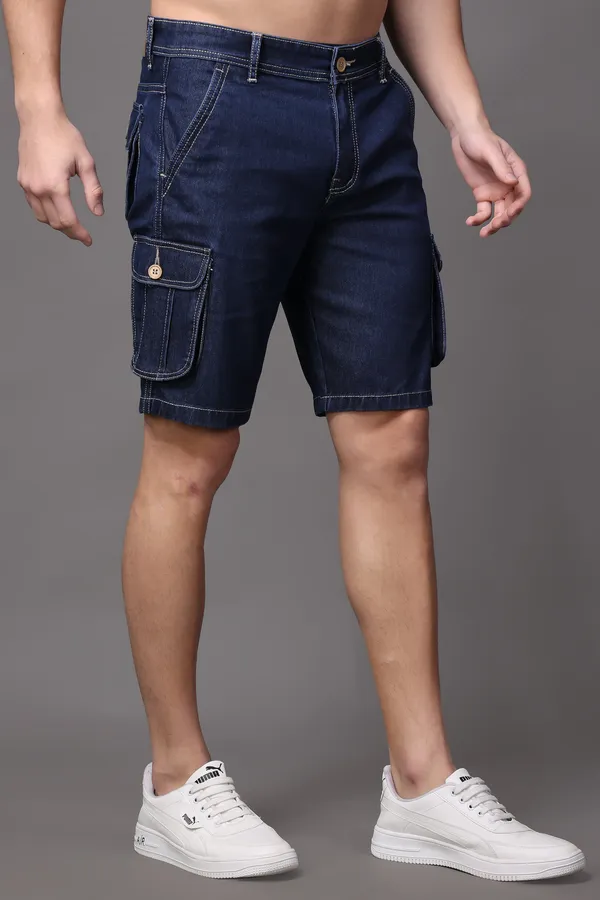 Dark_Blue_Slim_Mid_Rise_Shorts_For_Men