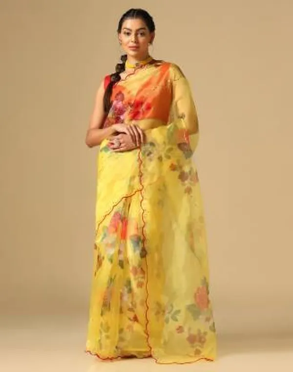 Mustard_Women_Fancy_Orangaza_Sari_With_Unstitch__Blouse_For_Women