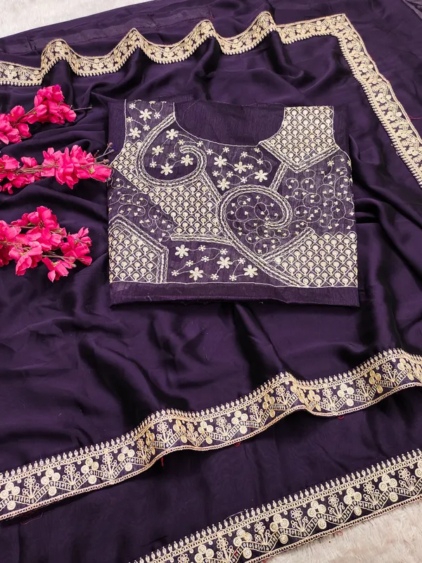 Midnight_Muse_Navy_Blue_Embellished_Saree_With_Halter_Blouse_For_Women