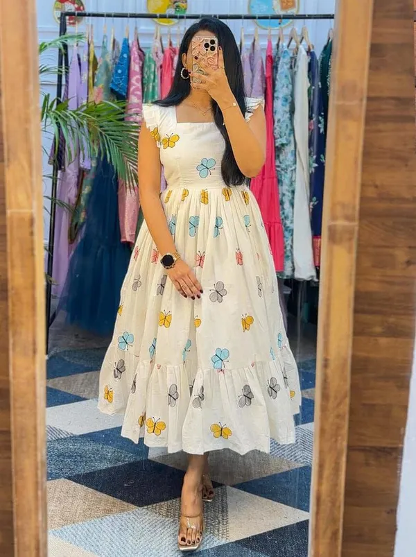 Whimsical_Garden_White_Fit_&_Flare_Dress_With_Multicolor_Floral_Motifs_For_Women