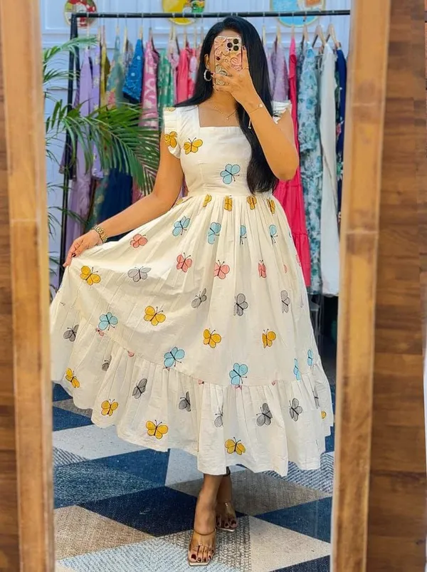 Whimsical_Garden_White_Fit_&_Flare_Dress_With_Multicolor_Floral_Motifs_For_Women