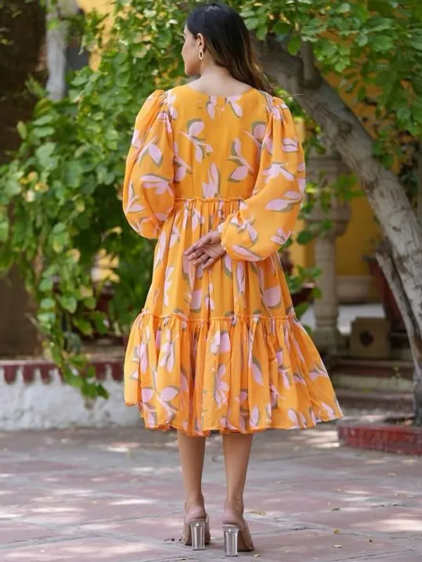 Golden_Bloom_Tiered_Midi_Dress__Sunshine_In_Every_Step_For_Women