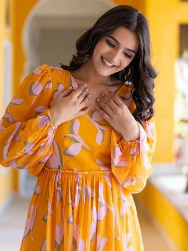 Golden_Bloom_Tiered_Midi_Dress__Sunshine_In_Every_Step_For_Women