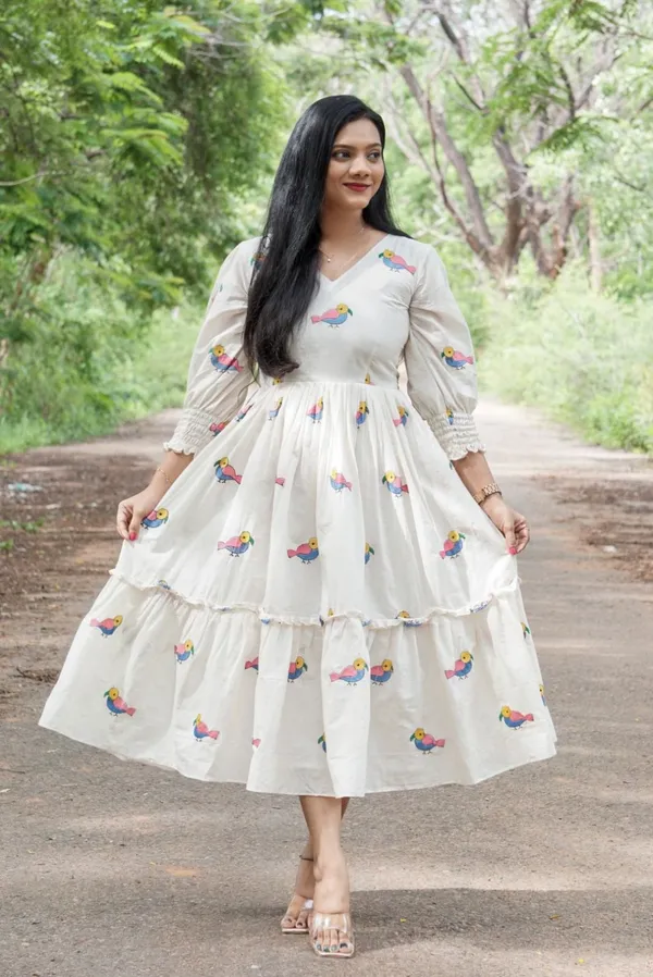 Tropical_Parrot_White_Midi_Dress__Whimsy_In_Every_Step_For_Women