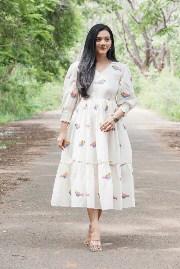 Tropical_Parrot_White_Midi_Dress__Whimsy_In_Every_Step_For_Women