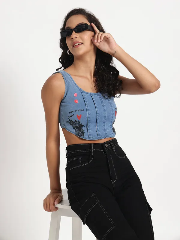 Blue_Empowered_Hearts_Denim_Crop_Jeans_Top_For_Women