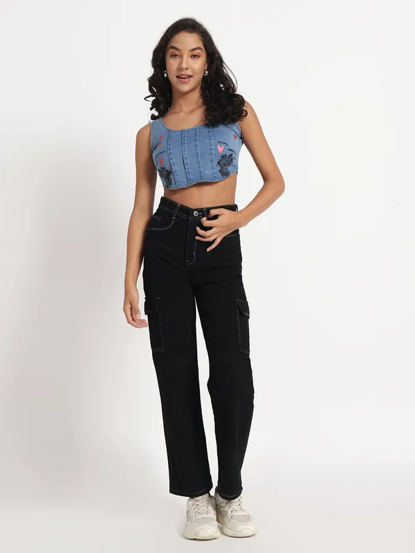 Blue_Empowered_Hearts_Denim_Crop_Jeans_Top_For_Women