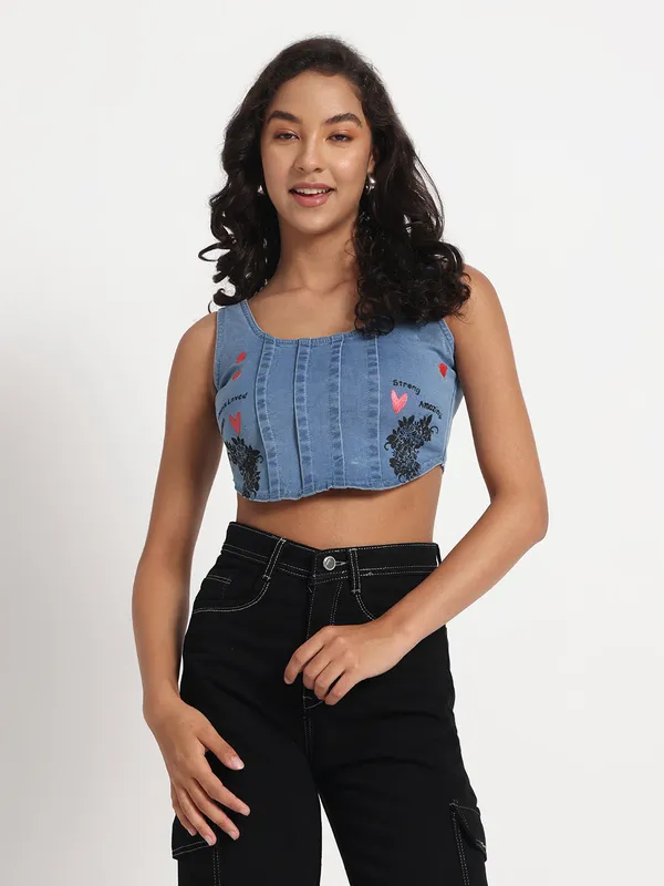 Blue_Empowered_Hearts_Denim_Crop_Jeans_Top_For_Women