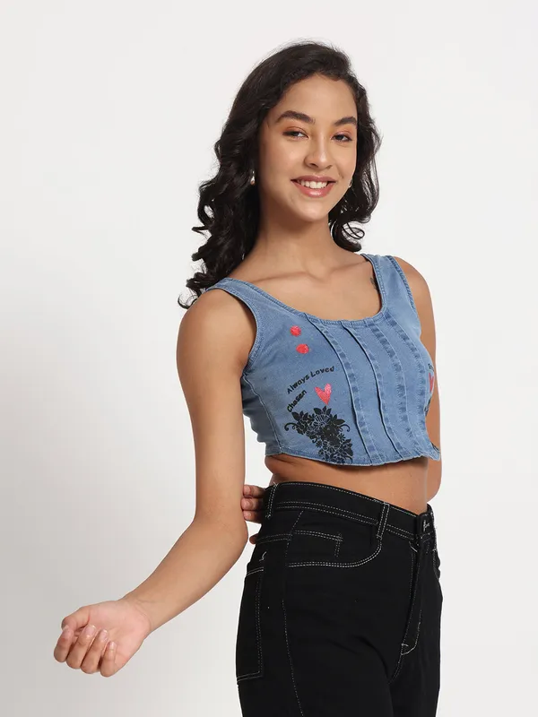 Blue_Empowered_Hearts_Denim_Crop_Jeans_Top_For_Women