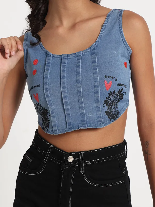 Blue_Empowered_Hearts_Denim_Crop_Jeans_Top_For_Women