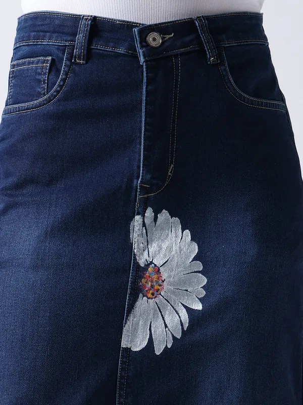 Blue_Daisy_Dream_Denim_front_cut_Skirt_For_Women