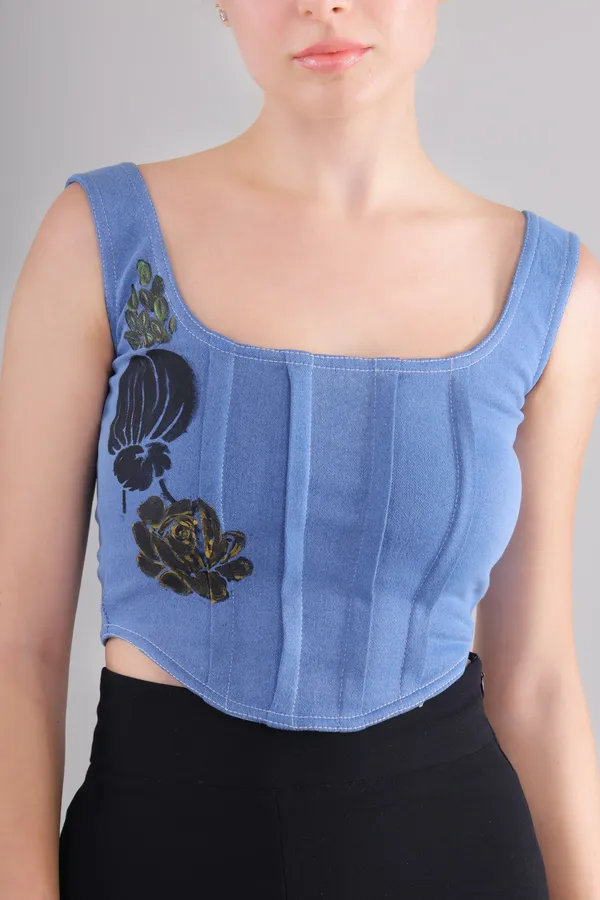 Blue_Midnight_Bloom_Hand_Painted_Denim_Corset_Top_For_Women