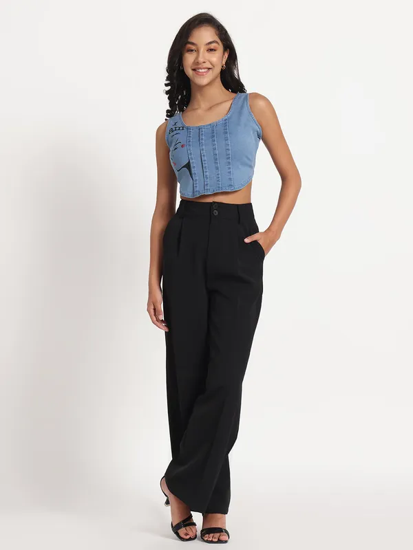 Blue_Empowered_Beauty_Hand-Painted_Denim_Crop_Top_For_Women