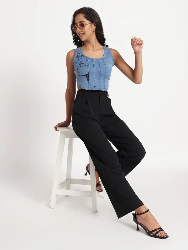 Blue_Empowered_Beauty_Hand-Painted_Denim_Crop_Top_For_Women