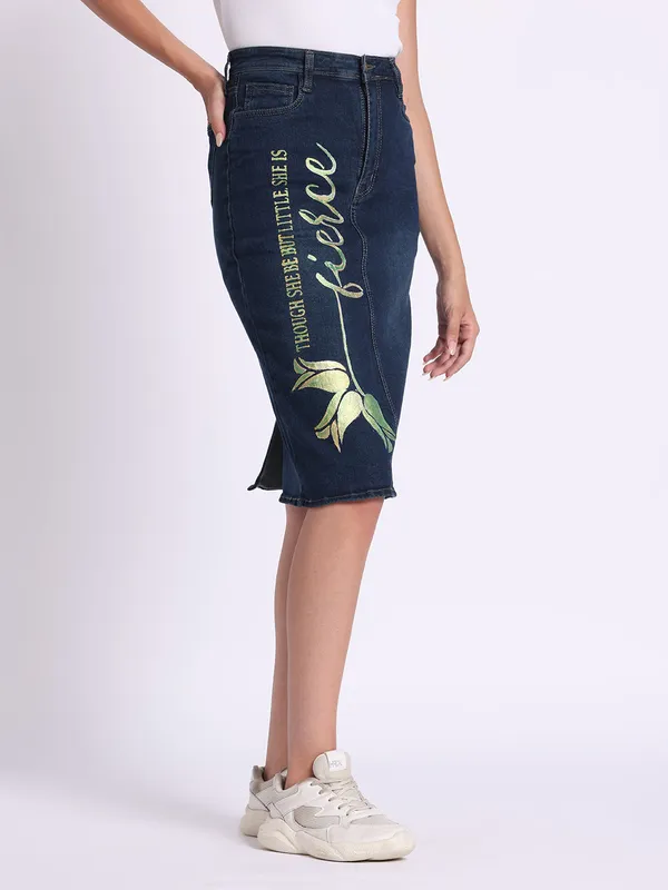 Blue_Fierce_Inspirational_Midi_Denim_Skirt_For_Women