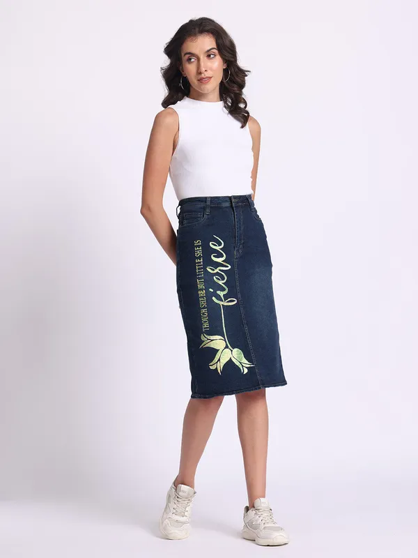 Blue_Fierce_Inspirational_Midi_Denim_Skirt_For_Women