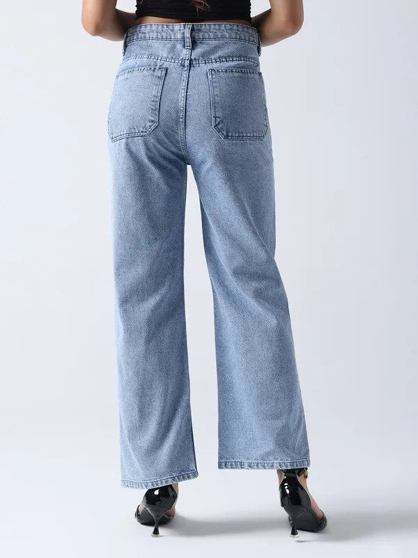 Sky_Blue_Monarch_Butterfly-Non_Stretch_Hand_Painted_Jeans_High-Rise_Distressed_For_Women