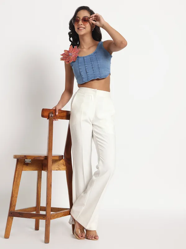 Blue_Denim_Crop_Jeans_Top_with_Brooch_For_Women