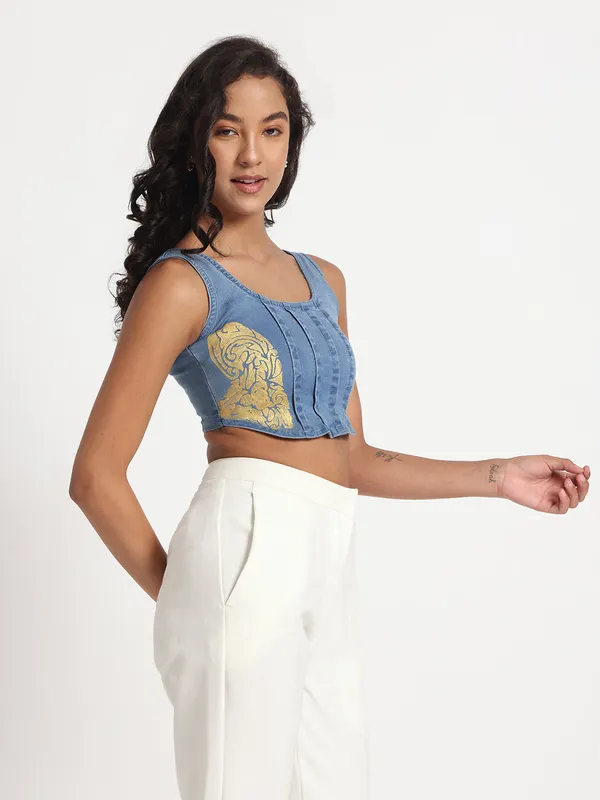 Blue_Golden_Grace_Stylish_Denim_Jeans_Top_For_Women