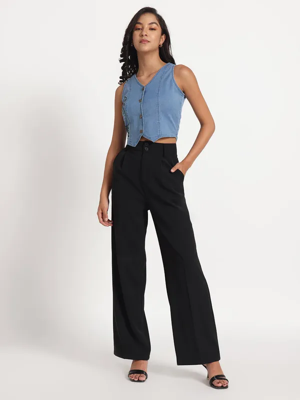 Blue_Nature's_Grace_Hand_Painted_Denim_Jeans_Top_For_Women