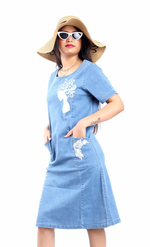 Blue_Daydreaming_Girl_Midi_With_Jeans_Dress_For_Women