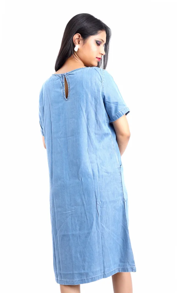 Blue_Monroe_Midi_With_Jeans_Dress_Hand_Painted_For_Women