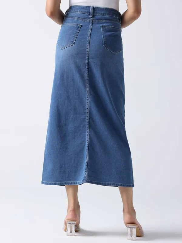 Sky_Blue_Queen_Bee_Pop_Art_Denim_Midi_Skirt_For_Women