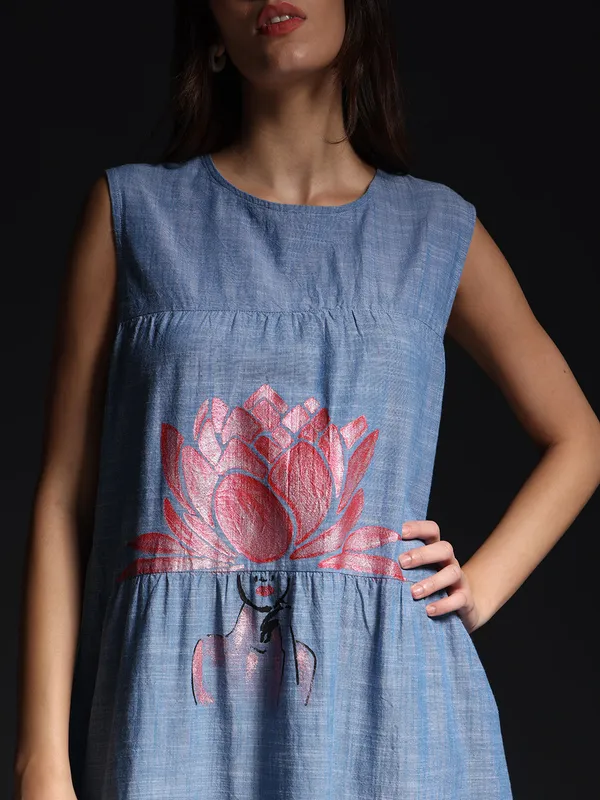 Blue_Sunflower_Dreams_Chambray_Sleeveless_Maxi_Dress_For_Women