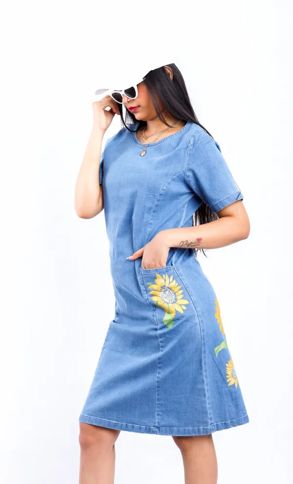 Blue_Sunflower_Radiance_Denim_Dress_For_Women