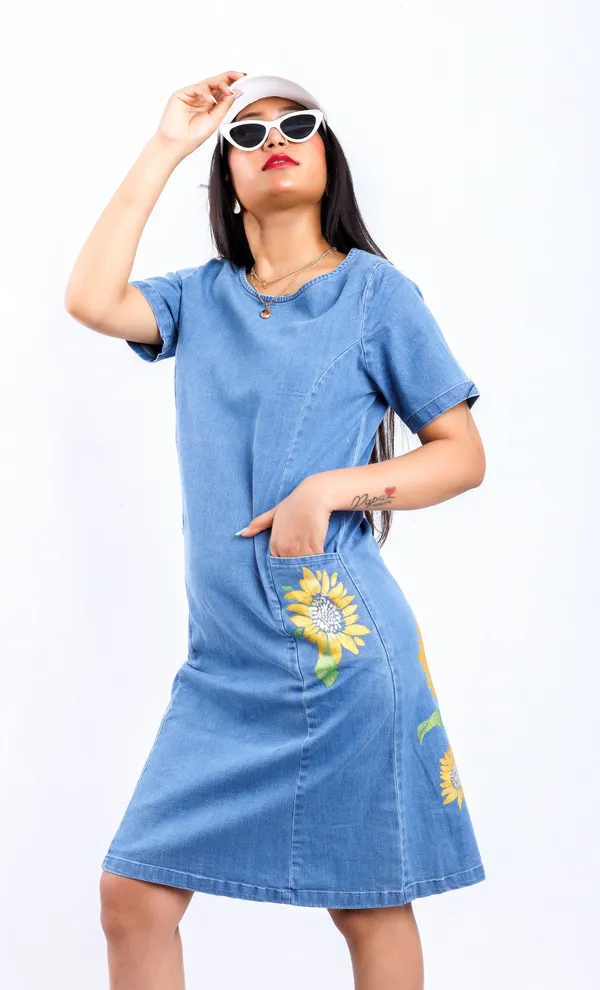 Blue_Sunflower_Radiance_Denim_Dress_For_Women
